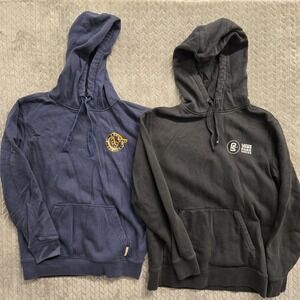 2 Vans Hoodie Sweatshirt Small‎ Mens Blue Off The Wall & Black Park Series